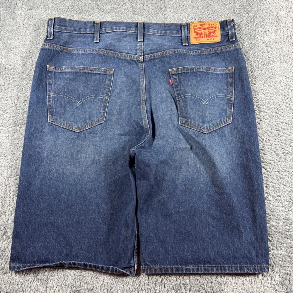 Levi's 569 Denim Shorts Mens 40 Blue Baggy‎ Loose Straight Leg Jorts Y2K Style